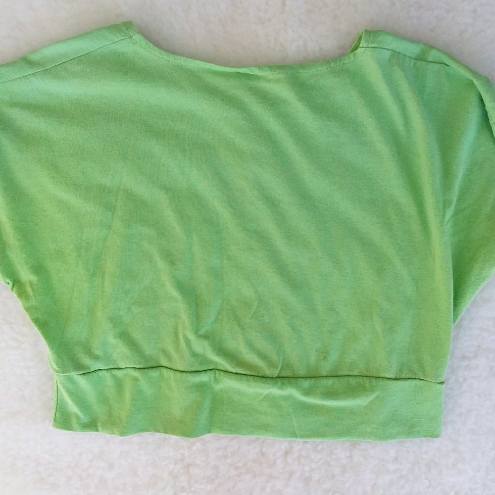 Vintage Lime Green Crop Top by Crericci - Picture 2 of 6